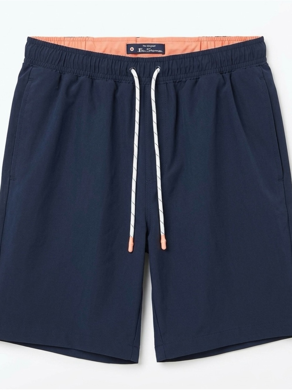 Ben Sherman Navy Swim Shorts with Peach Accents